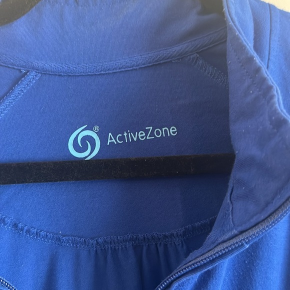 Addition Elle Active Zone Athleisure Bright Blue Zip-up Sweater (1X) - Picture 2 of 4